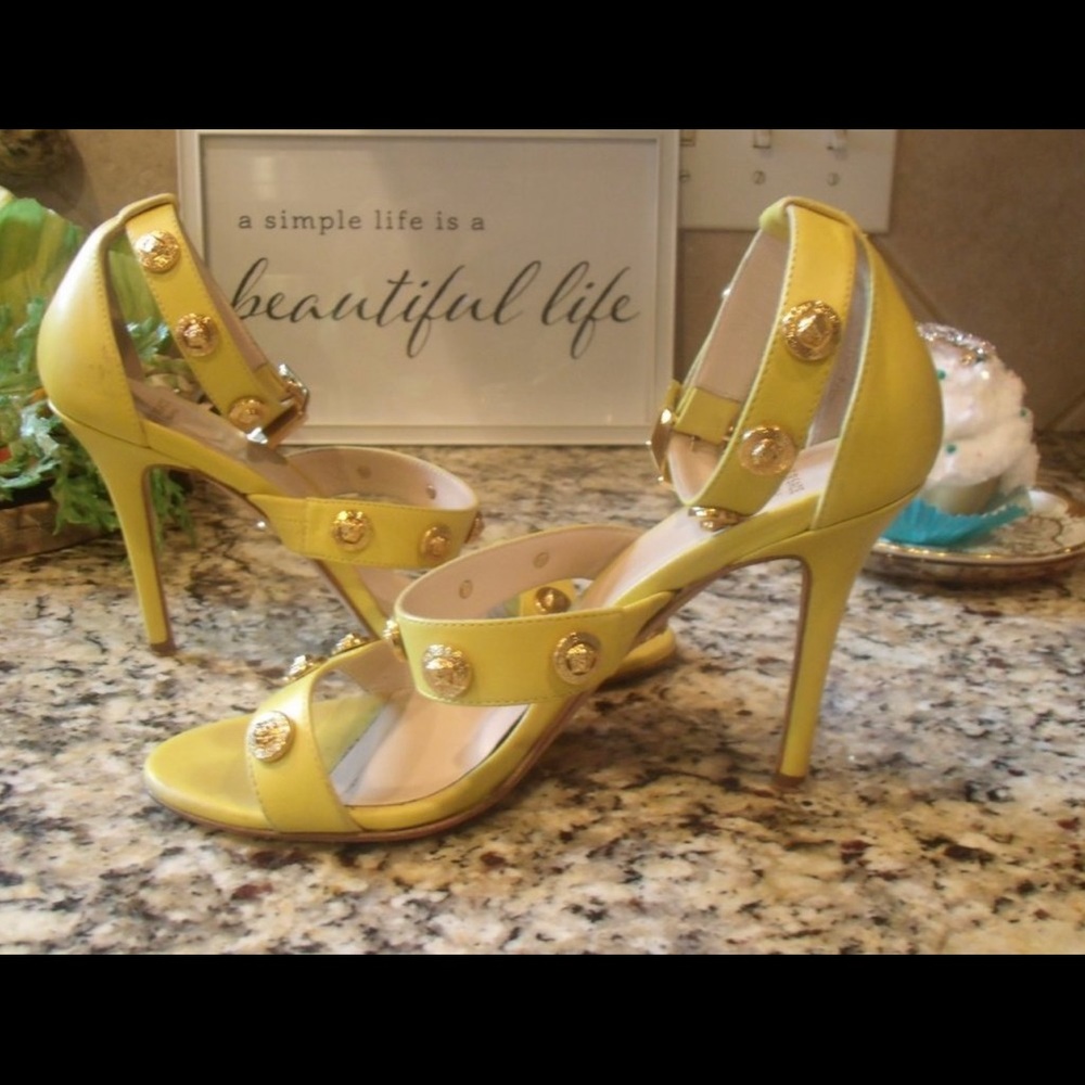 Versace Yellow Iconic Signature Medusa Sandals